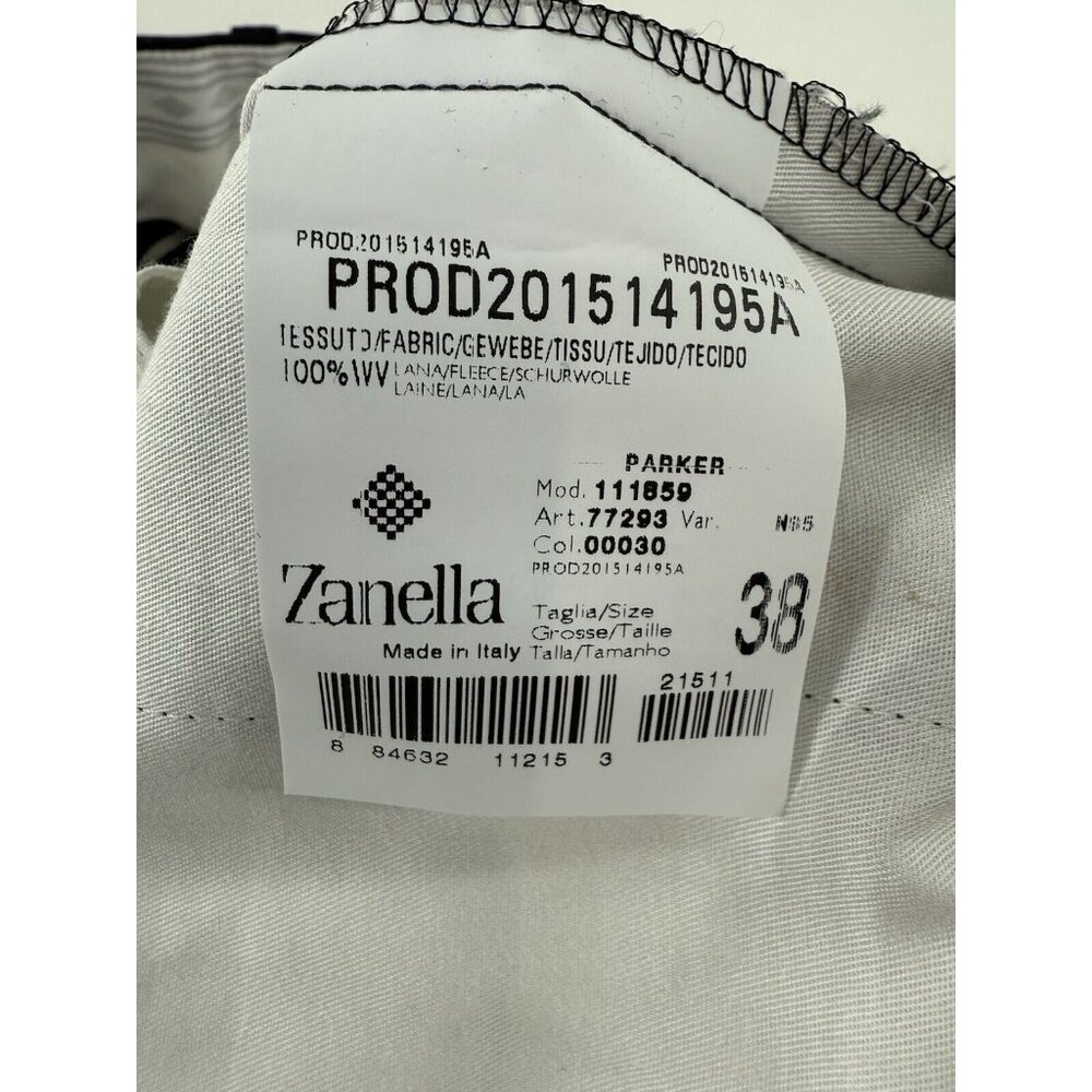 Zanella Parker Wool Dress Pants Mens Size 38x29 Slacks Trousers Gray Blue Cuffed - Picture 5 of 12